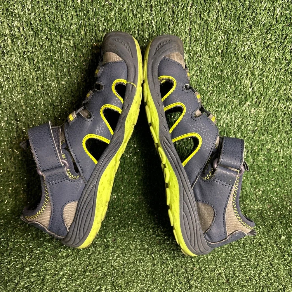 Merrell Hydro Choprock Hook Loop Hiking Water Sandal Blue Lime Kids Boys Size 2M